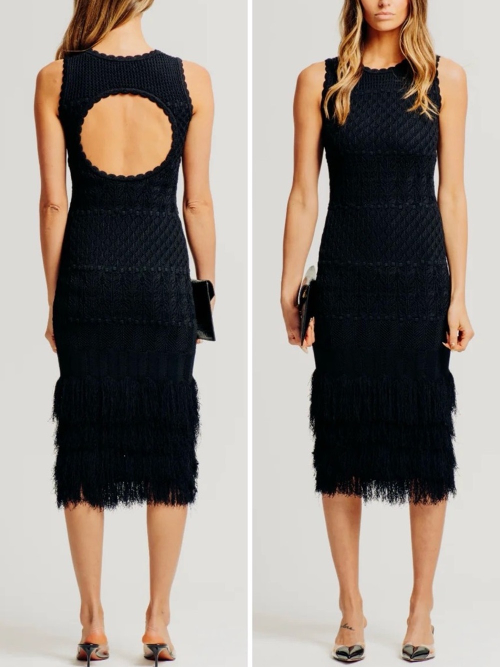 TORN BY RONNY KOBO The Ryan Fringe Midi Dress